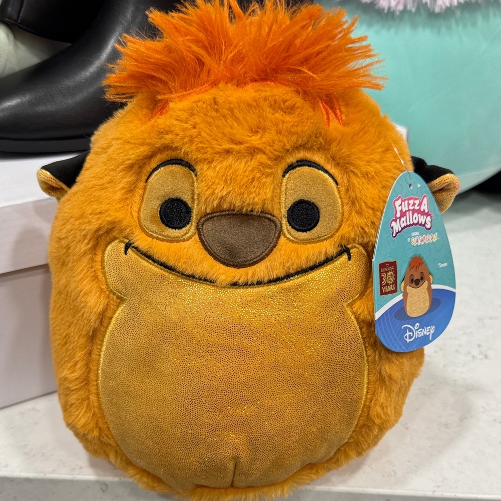 Disney Fuzz-A-Mallows Orange Plush, Lion King 30th Anniversary FuzzAMallow!